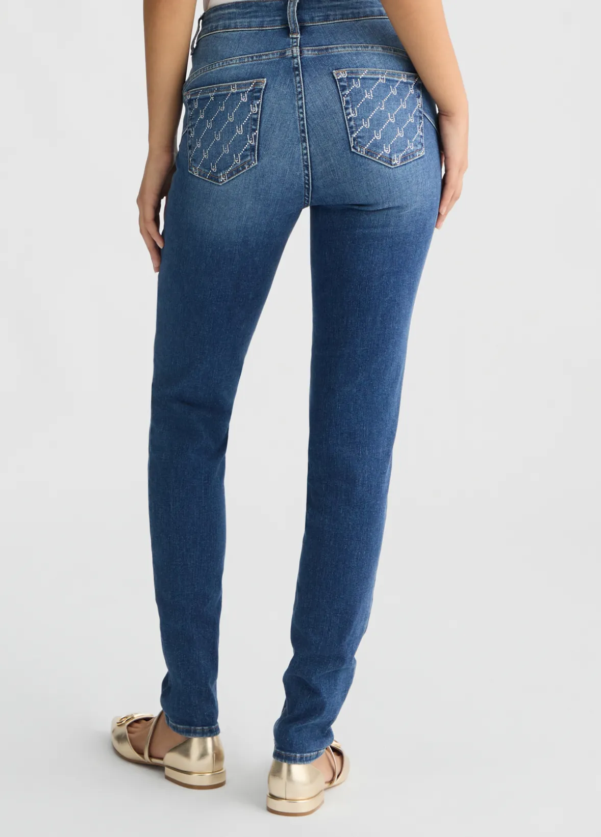 Jeans skinny con strass