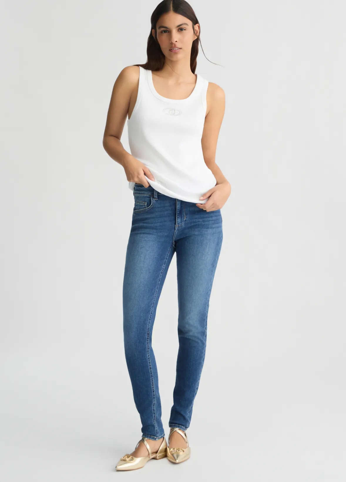 Jeans skinny con strass