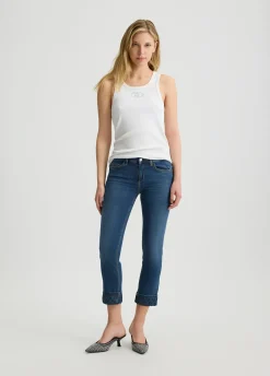 Jeans skinny cropped con risvolto