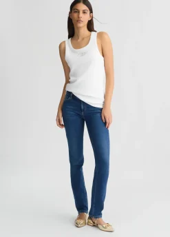 Jeans slim fit con strass