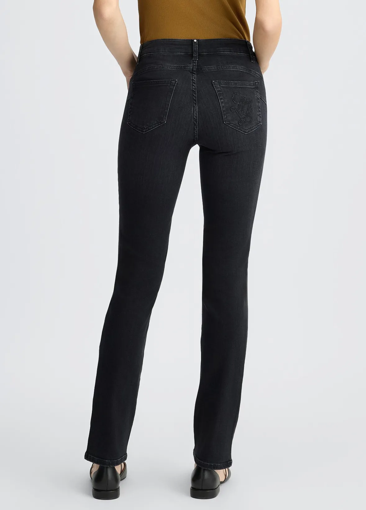 Jeans slim fit con strass