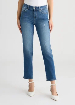Jeans slim fit con strass