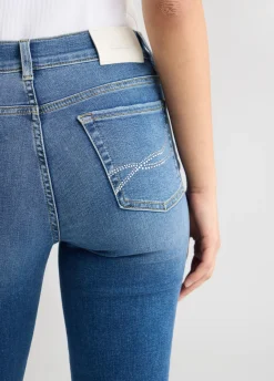 Jeans slim fit con strass