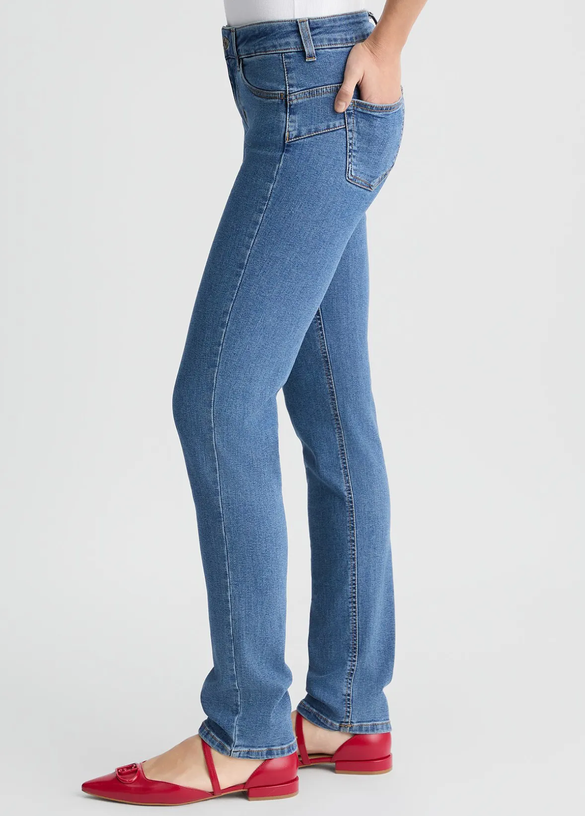 Jeans slim fit con strass