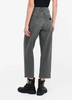 Jeans straight a vita alta