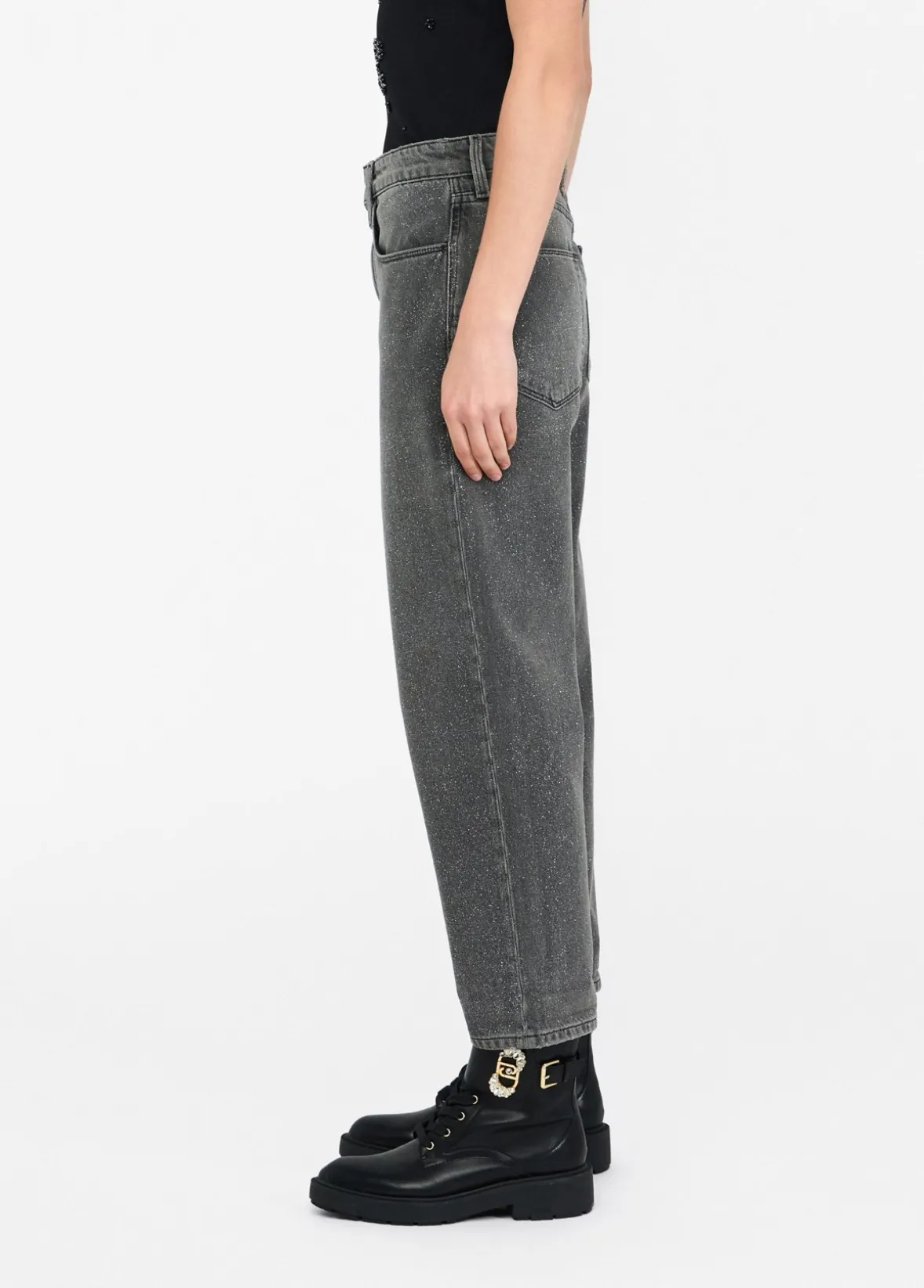 Jeans straight a vita alta