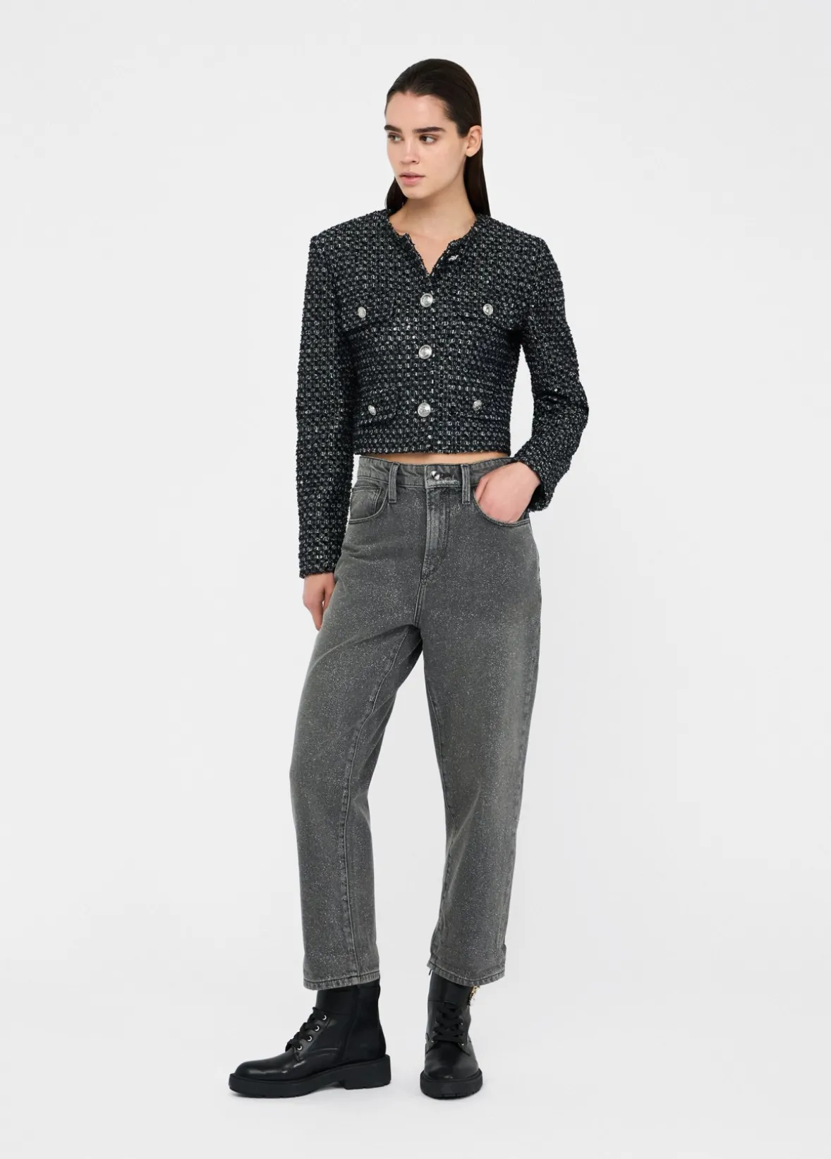 Jeans straight a vita alta