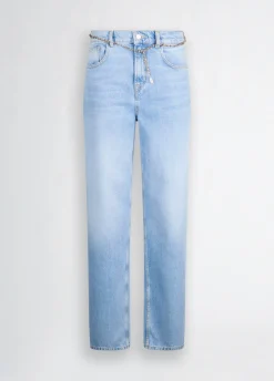 Jeans straight con cintura elegante