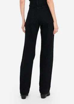 Jeans straight con perle gioiello