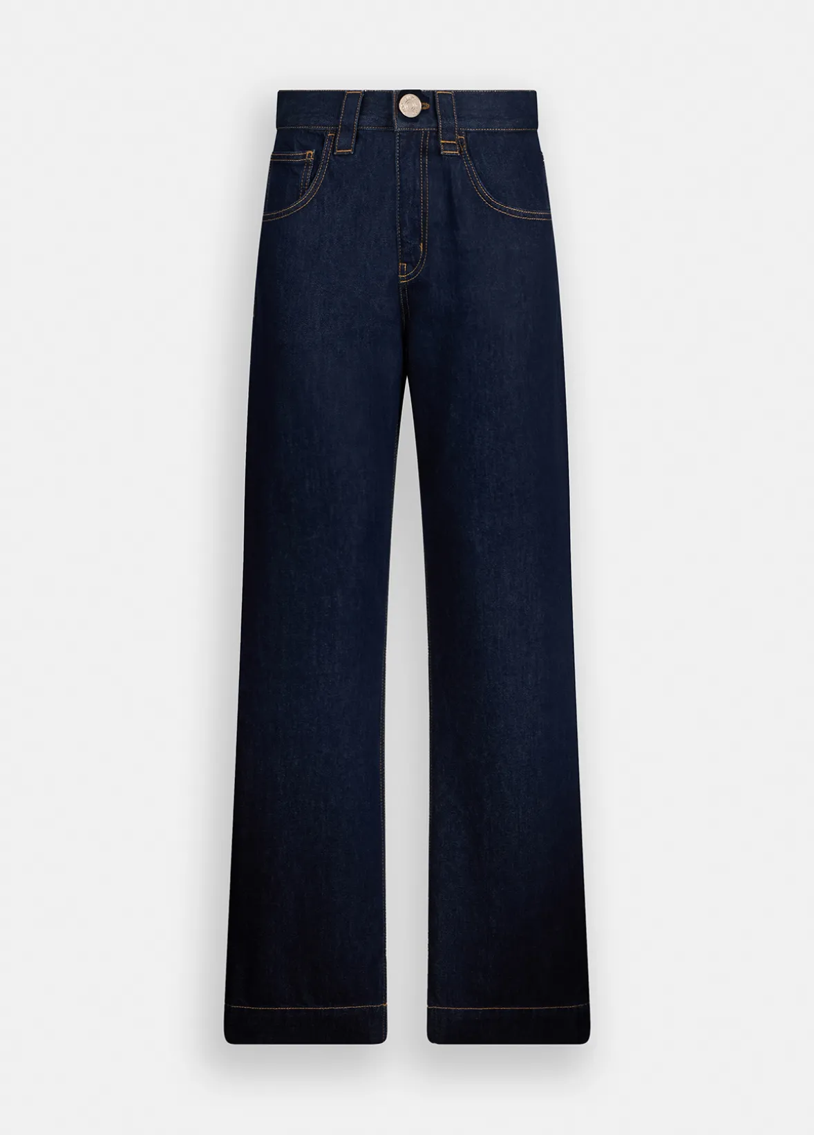 Jeans straight con perle gioiello