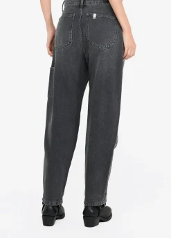 Jeans straight con strass