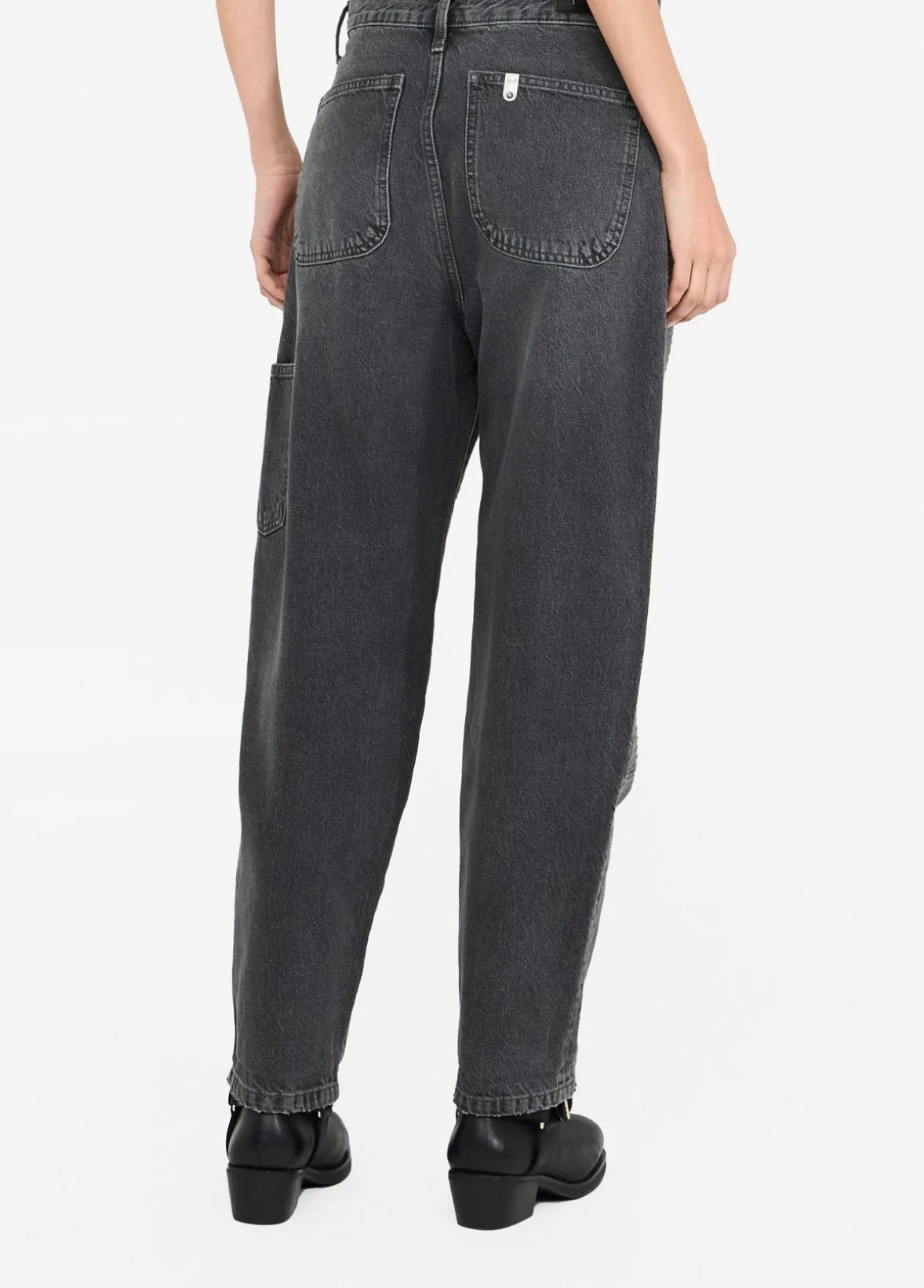 Jeans straight con strass