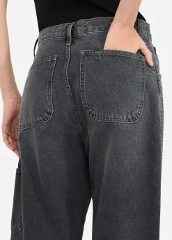 Jeans straight con strass