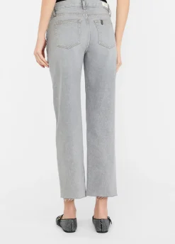 Jeans straight con strass