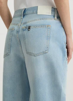 Jeans straight con strass