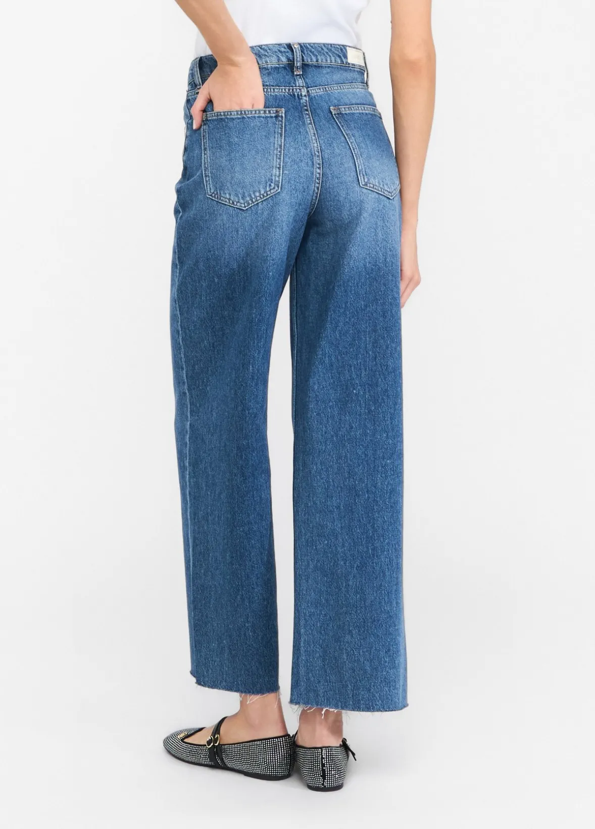 Jeans wide leg a vita bassa