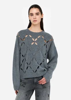 Maglia 100% lana con cut-out