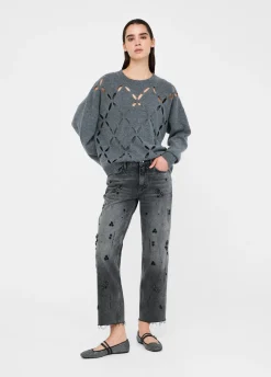 Maglia 100% lana con cut-out