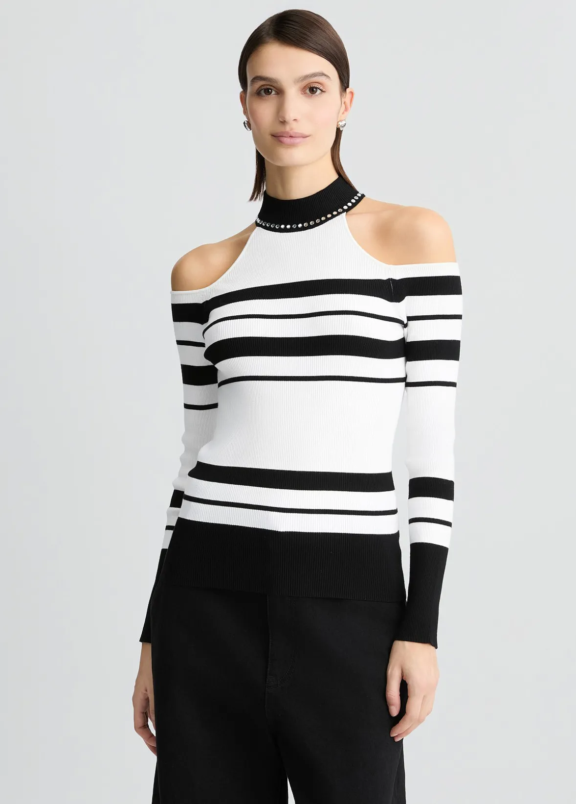 Maglia a righe con borchie