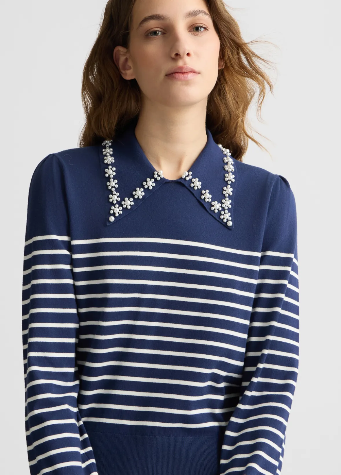 Maglia a righe con colletto