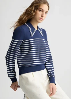 Maglia a righe con colletto