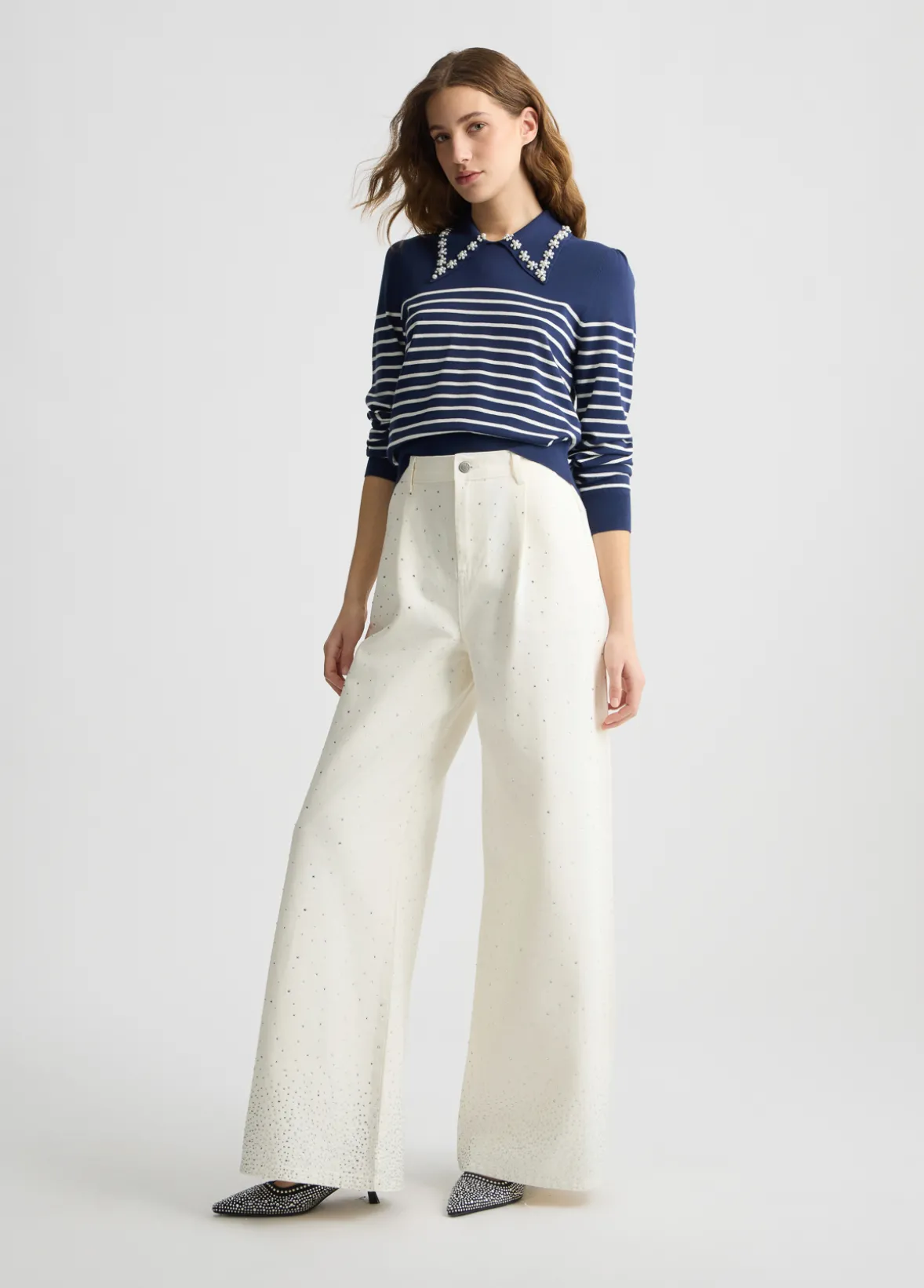 Maglia a righe con colletto