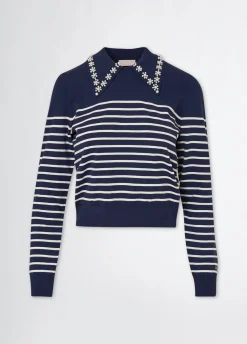 Maglia a righe con colletto