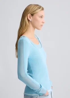 Maglia con inserti in tulle