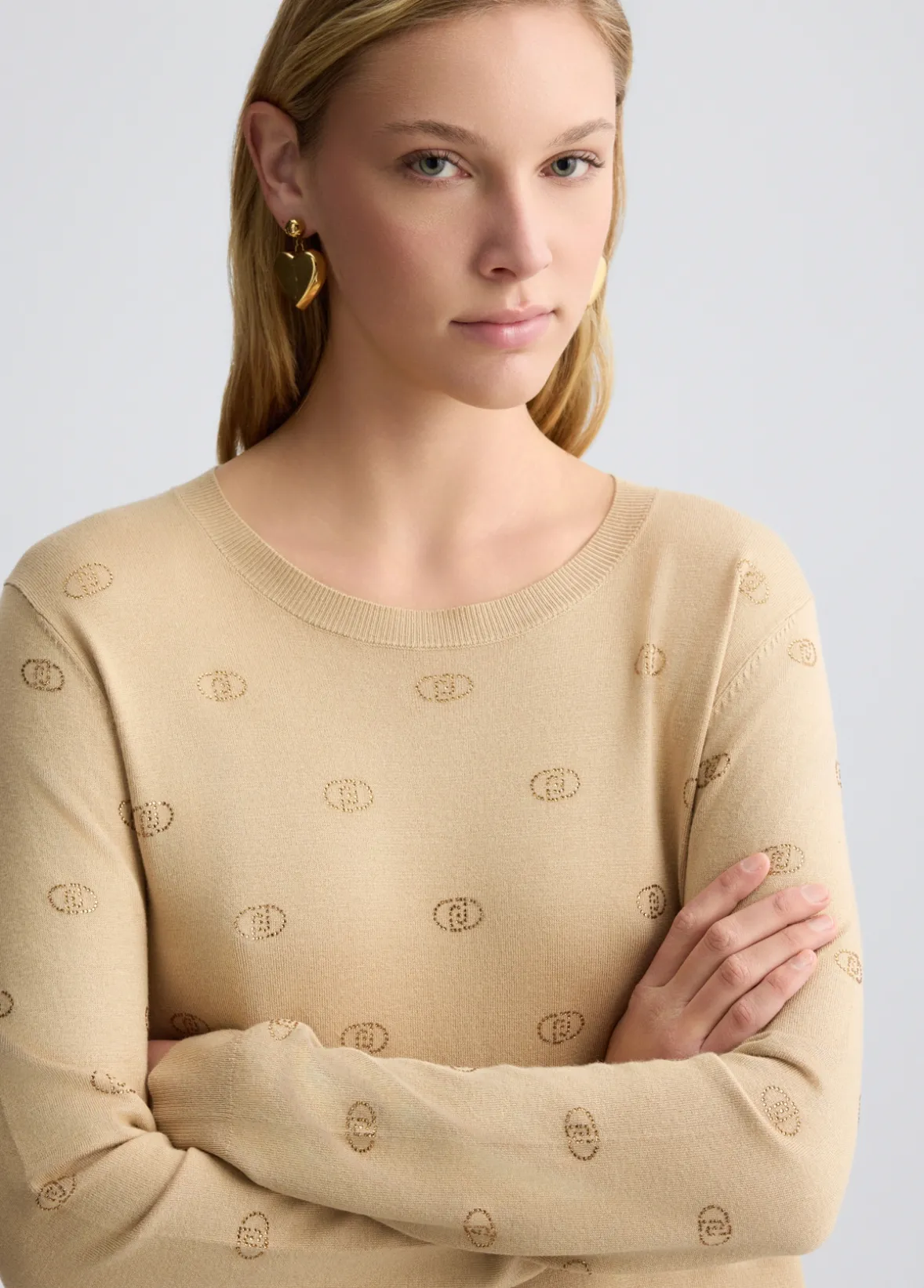 Maglia con logo e strass