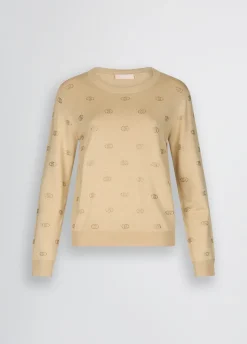Maglia con logo e strass