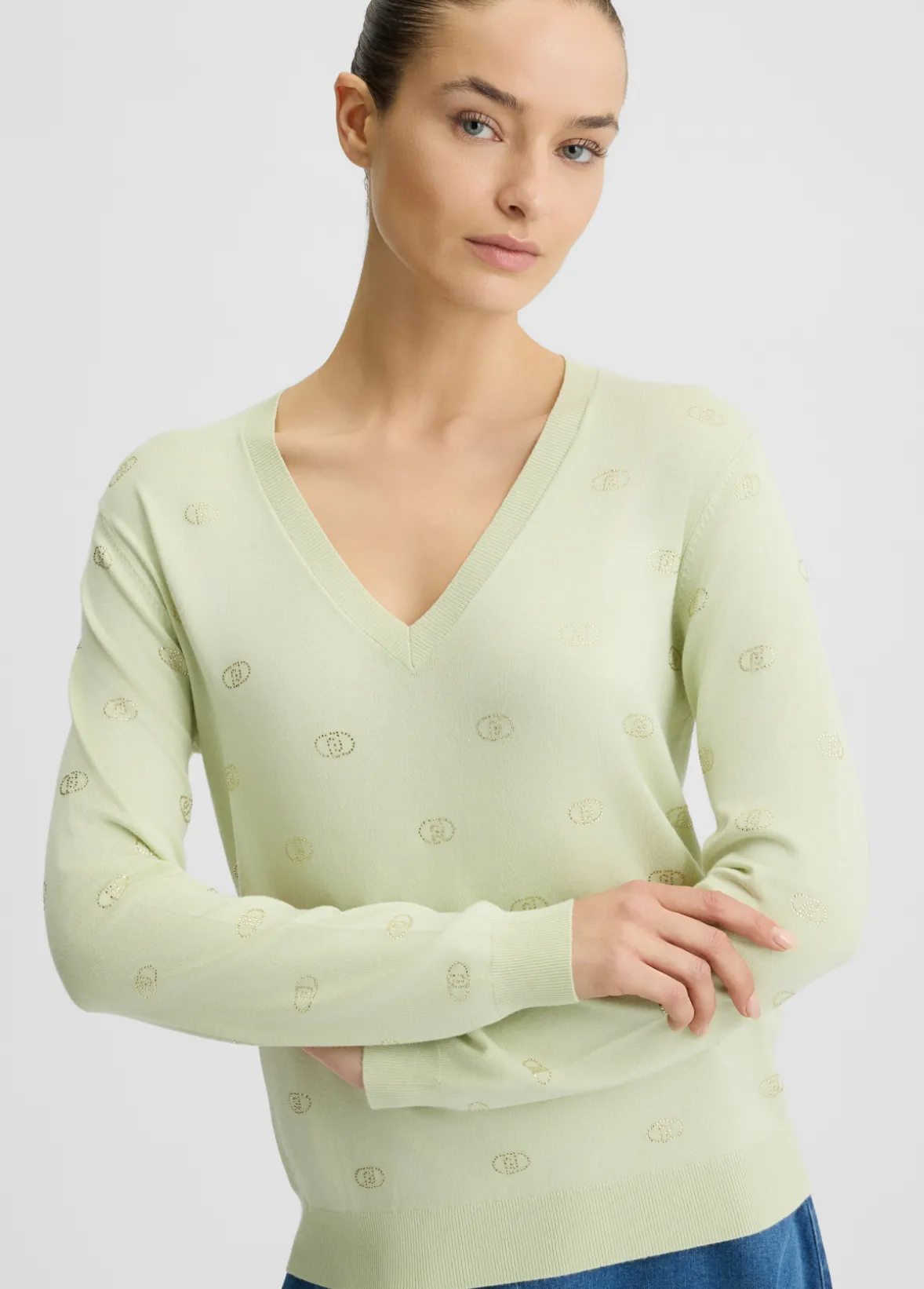 Maglia con logo e strass
