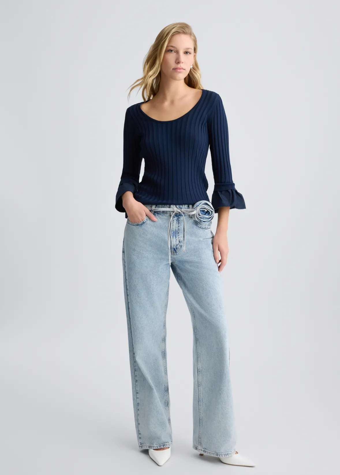 Maglia con maniche volants