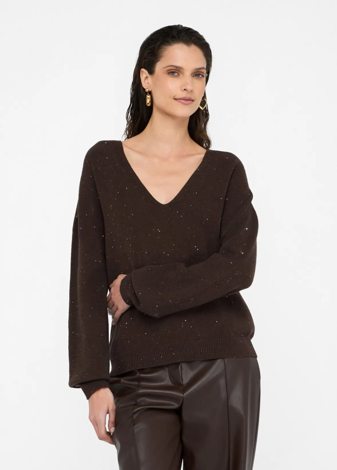 Maglia con micro paillettes