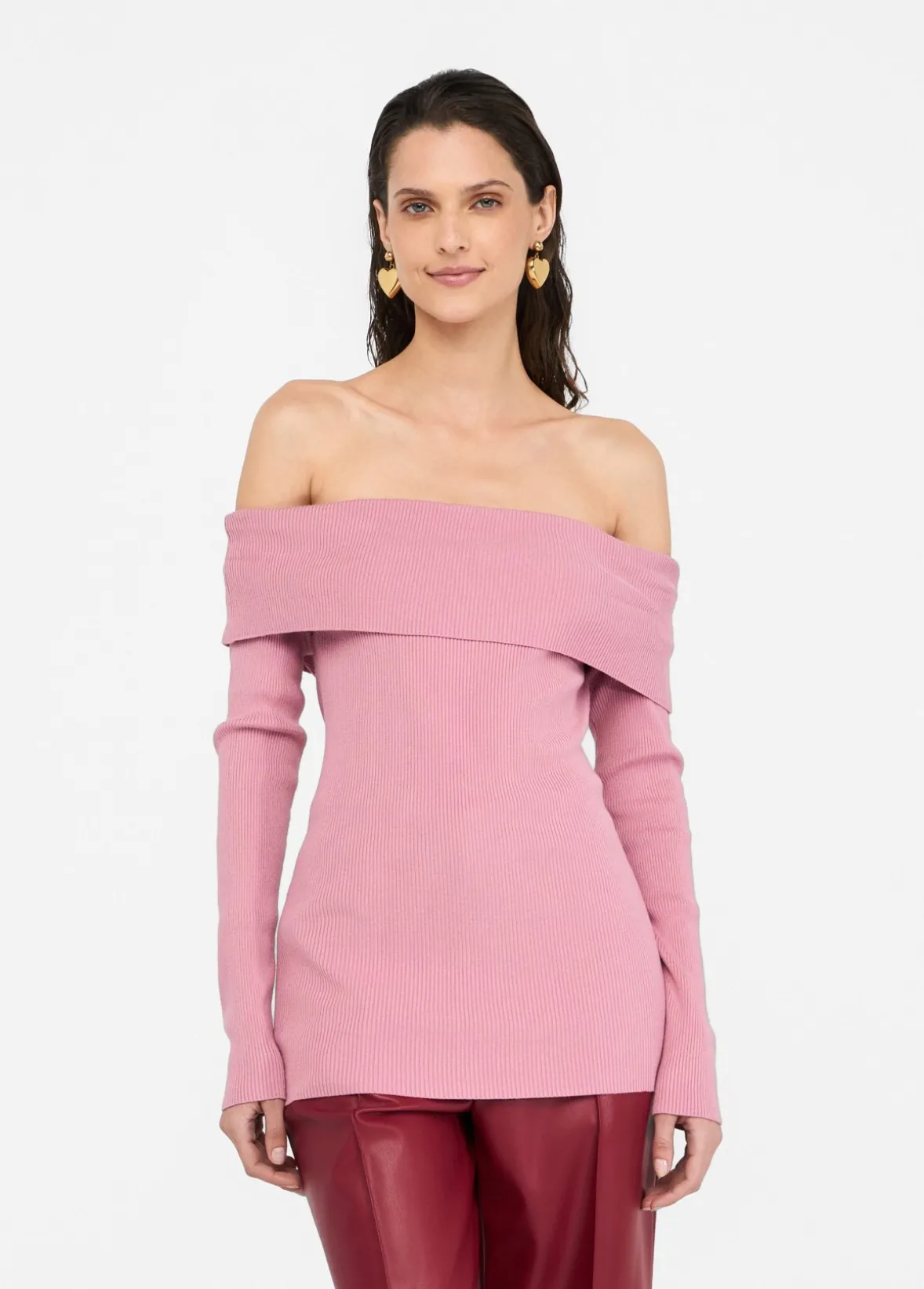 Maglia con scollo bardot