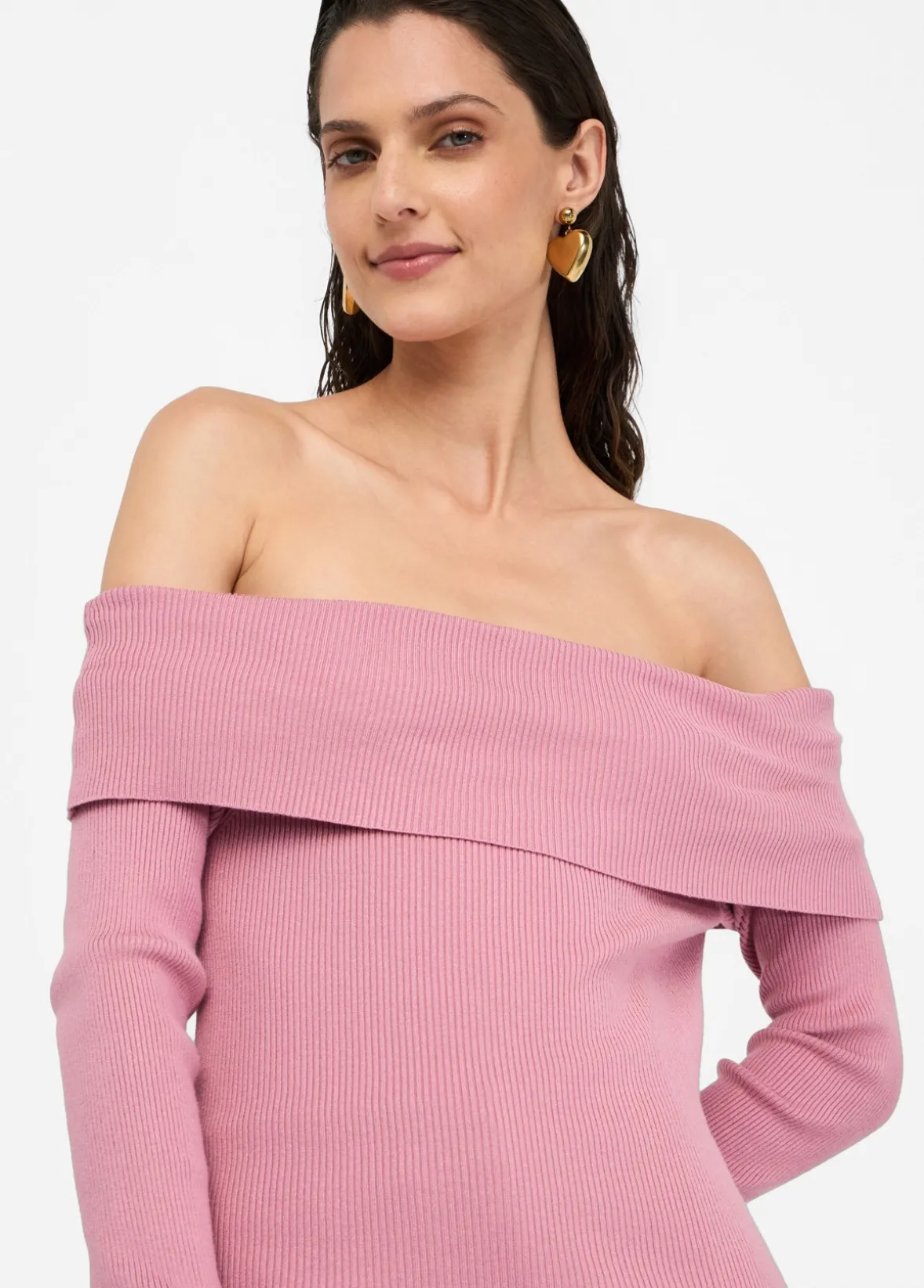 Maglia con scollo bardot