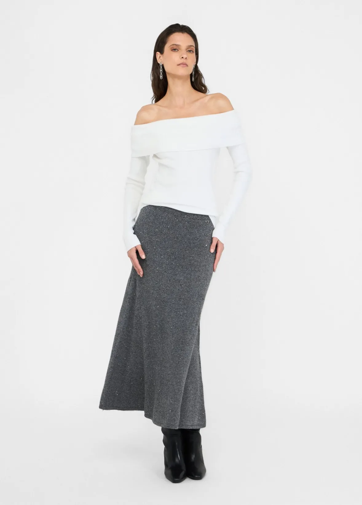 Maglia con scollo bardot