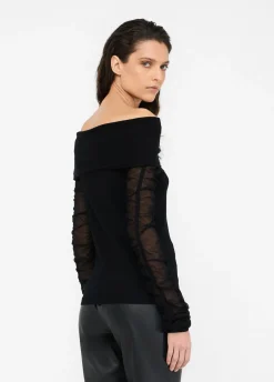 Maglia con scollo bardot