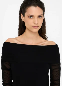 Maglia con scollo bardot