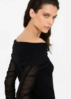 Maglia con scollo bardot