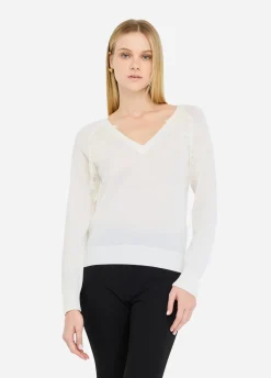 Maglia in lana con pizzo