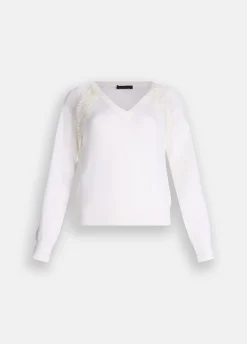 Maglia in lana con pizzo