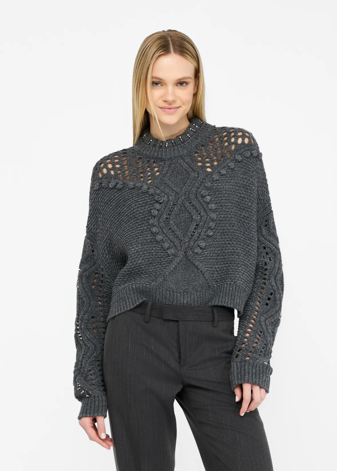 Maglia in lana con traforature
