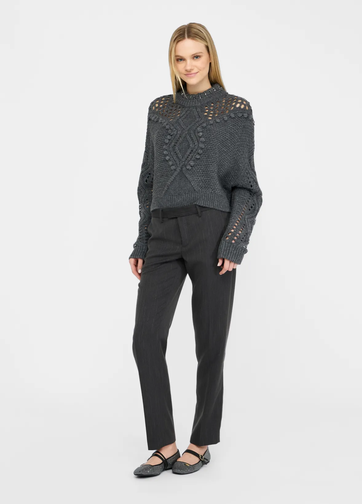 Maglia in lana con traforature