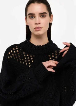 Maglia in lana con traforature
