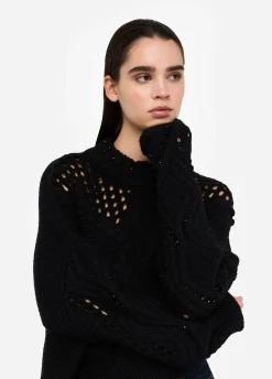 Maglia in lana con traforature
