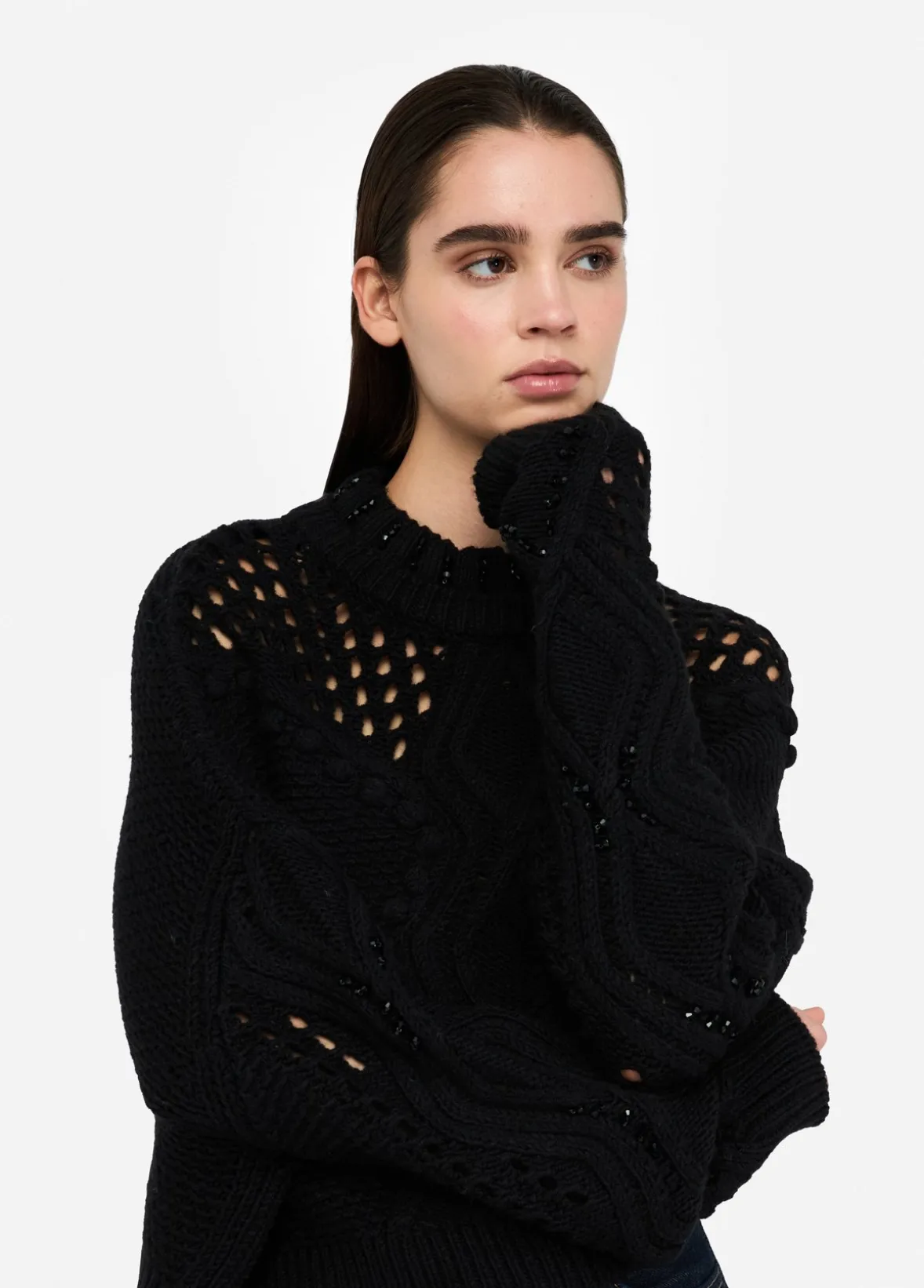 Maglia in lana con traforature