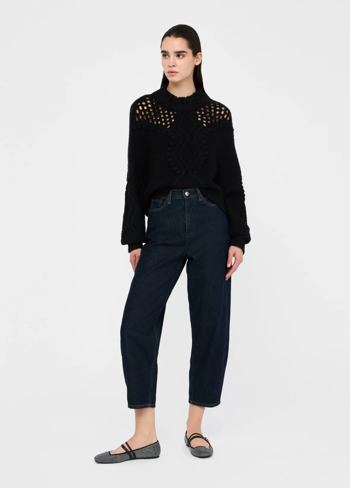 Maglia in lana con traforature