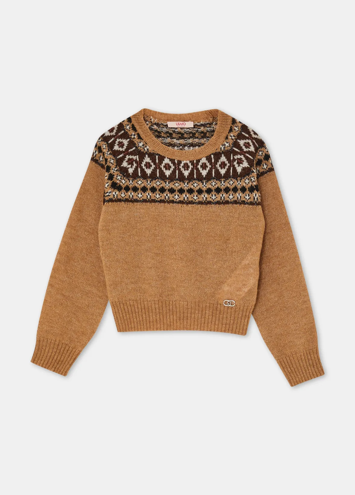 Maglia jacquard in misto alpaca