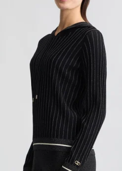 Maglia lurex® con cappuccio