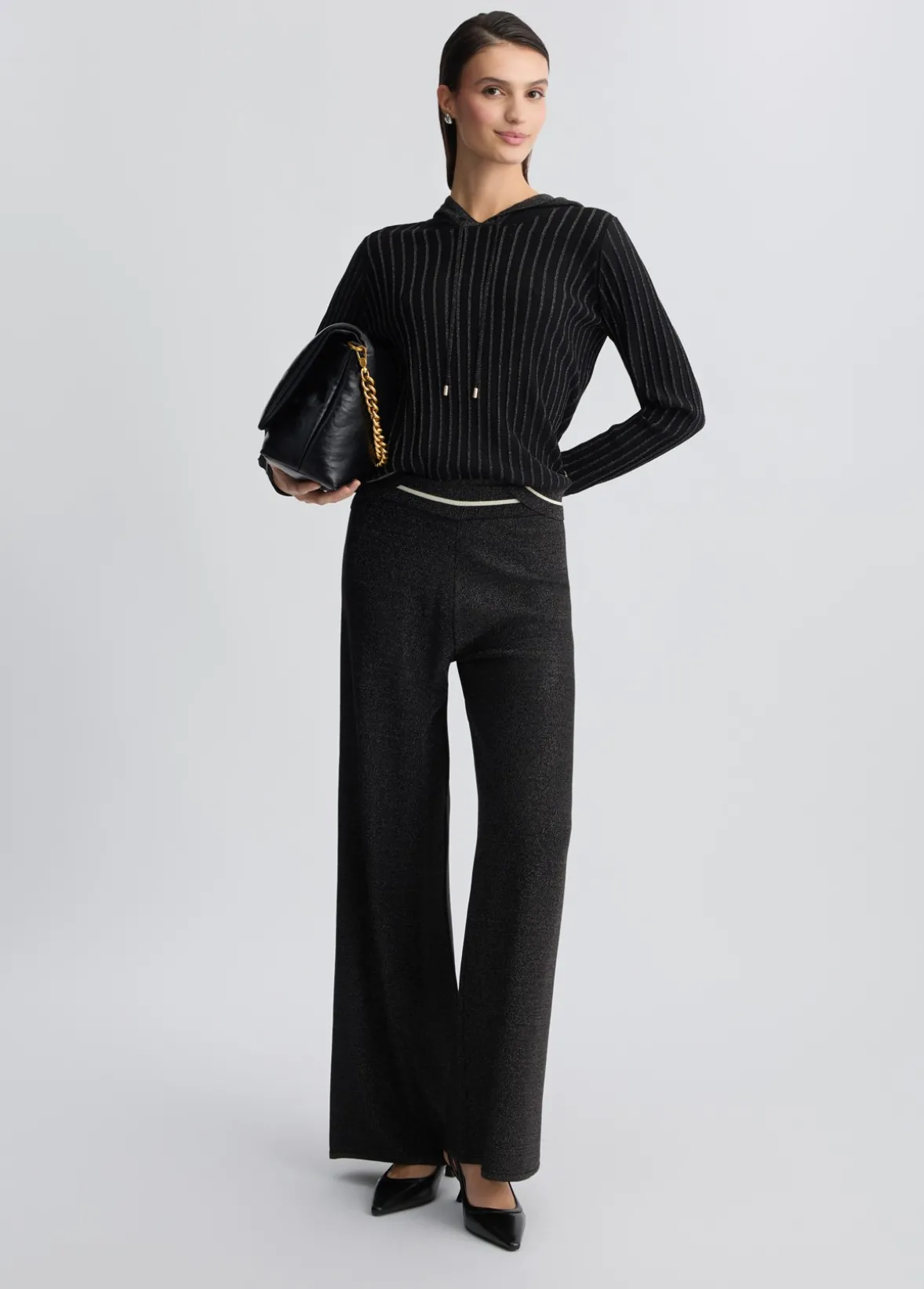 Maglia lurex® con cappuccio